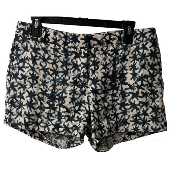 J Crew Linen Shorts Sz 6 Beachy Starfish Cinema Coastal Vacation Cruise nautical - Picture 1 of 6